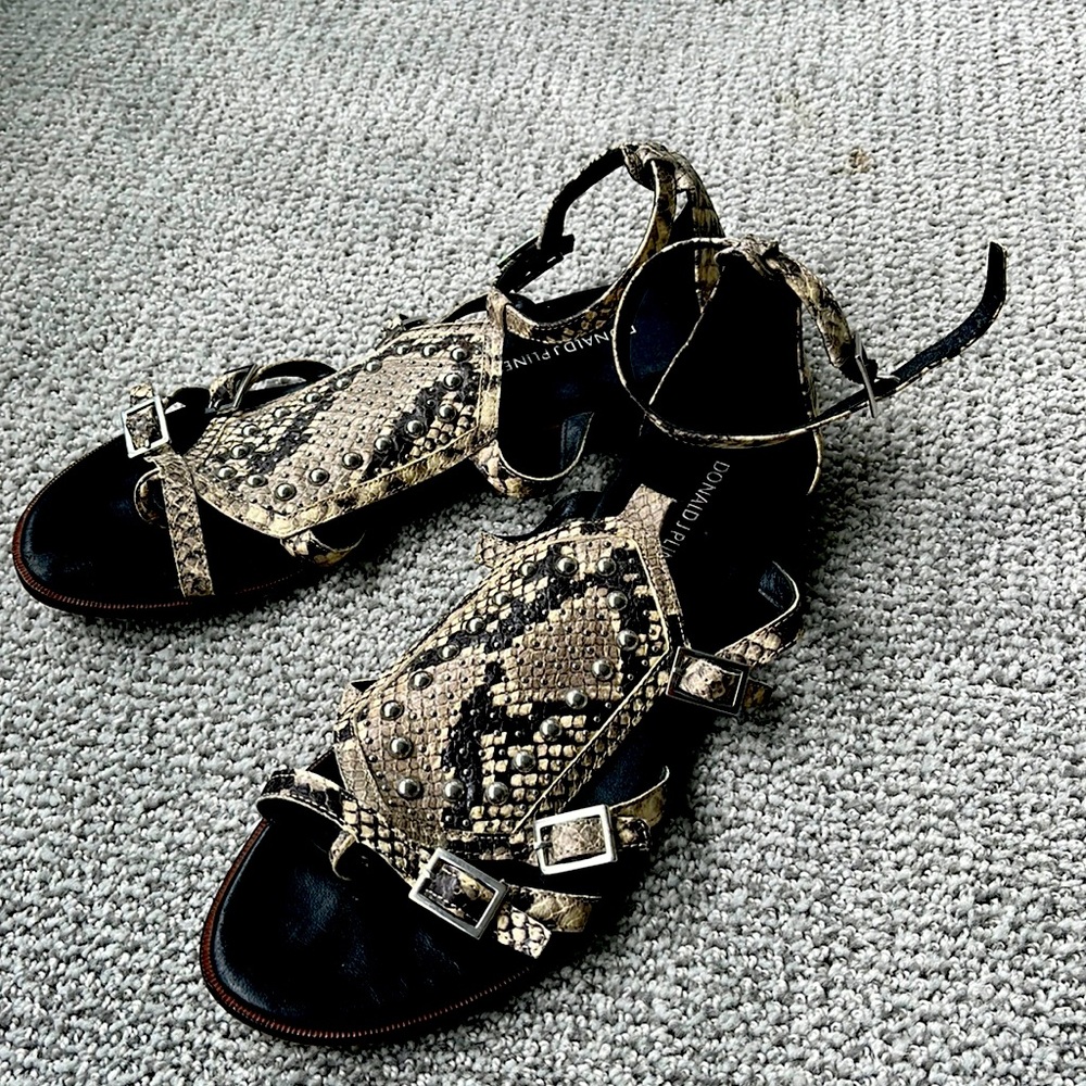 Donald Pliner gladiator studded flat sandals